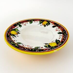 4-Deruta Italy Limoni Positano 9" Plates Hand Painted-Gialletti Pimpinelli Stamp